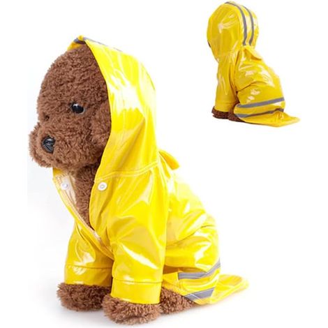 Manteau de pluie pour animaux avec capuche imperméable, réfléchissant, en PU, 1 pièce,L