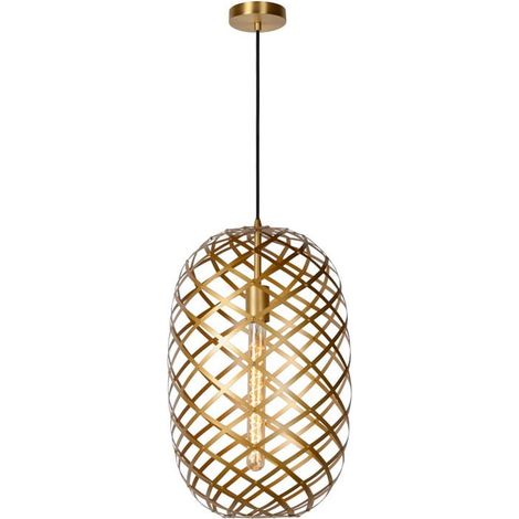 Lampada a sospensione Lucide Wolfram Ø32 ottone E27 (1/5)