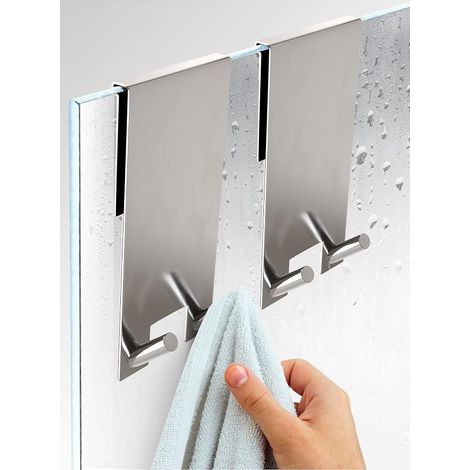 Stainless Steel Shower Cabin Hooks Towel Holder (1/5)