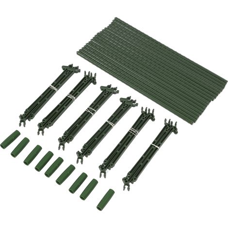 Lot de 3 tuteurs plantes tomates triangulaires robustes acier PP PE 80 cm soutien treillage jardin pots intérieur extérieur 45 pcs (1/5)