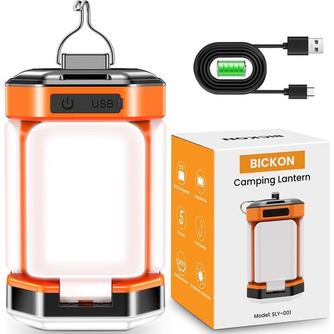 Lampe Camping, 4000mAh Portable Pliable,25H d'autonomie,5 Modes 60 LED Super Brillant, 15-100% Dimmable Rechargeable Lanterne Tente pour Camping/Pêche/Coupure de Courant/Urgences (1/5)