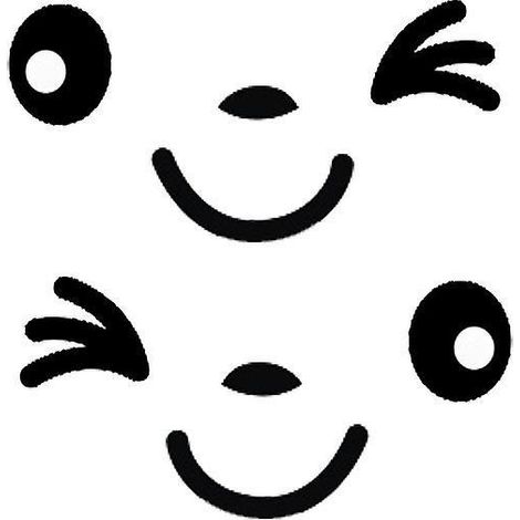 Stück (schwarze) Auto-Spiegelaufkleber, zwinkerndes Smiley-Gesicht, lustig, niedlich und fröhlich (1/5)