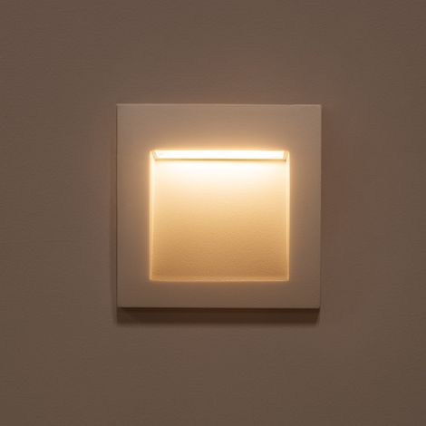 Baliza Exterior LED 4W Empotrable Pared Cuadrado Blanco Leif 2700K Blanco Cálido (1/5)