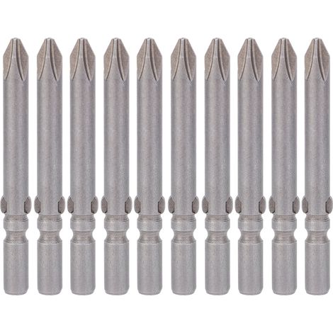 Lot de 10 embouts cruciformes magnétiques 6mm en acier allié S2 pour tournevis électrique (1/5)