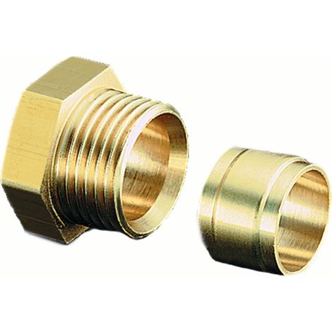 OVENTROP Anschlusssatz Ofix-Oil 2-fach Größe Anschluss 1: G 3/8, Größe Anschluss 2: 6 mm, Messing, 2127050