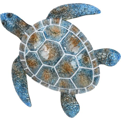 Tortuga de pared de metal azul estilo marinero 60 cm (1/5)