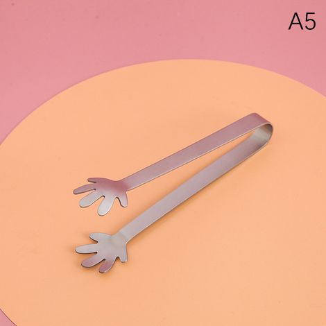 Pinzette in acciaio inox di piccole dimensioni per cubetti di ghiaccio e bastoncini di zucchero. (1/5)