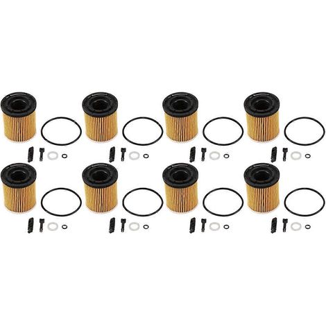 Filtre à huile, lot de 8 unités, compatible avec KIA K3 Rio 1.6L et Hyundai Elantra 1.5L (codes : 26350-2M000 et 263502M000)-AquaForge (1/5)