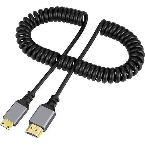 Câble HDMI 4K en spirale, version 2.0 haute vitesse compatible Mini HDMI (1/4)