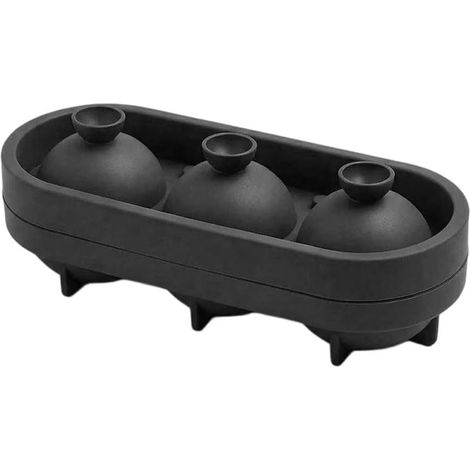 Grand bac à glaçons géant en silicone de 5,1 cm pour whisky à fusion lente - Pour congélateur, bar, boissons - Gris (1/5)