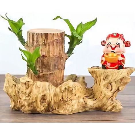 Tray - Saucer - Plastic Thickened Wood Grain Design - For Indoor Plant Pots And Table Service - 1 Piece (1/5)