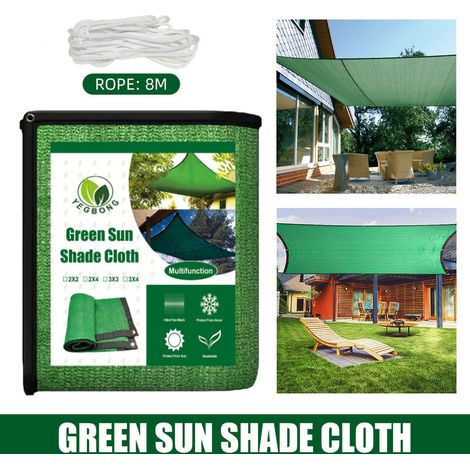 Pare-soleil rectangulaire 3 x 4 m, voile d'ombrage d'exterieur, resistant aux UV, Patio exterieur, ombre de jardin Bleu (1/5)