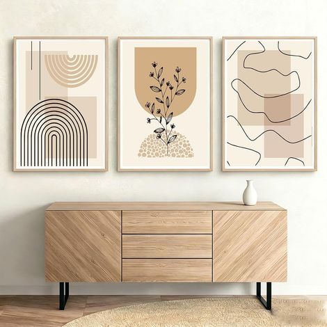 Abstraite géométrie,tableaux de salon, images modernes, posters d'art, décoration murale, toiles sans cadre (Linien A, 30x45cm) (1/5)