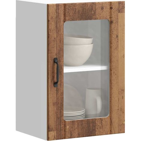 Küchen-Hängeschrank mit Glastür Lucca Altholz-Optik