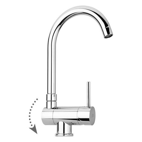 MISCELATORE LAVELLO MONOFORO CON CANNA RECLINABILE STICK- Cromo- PAFFO- pezzi 1