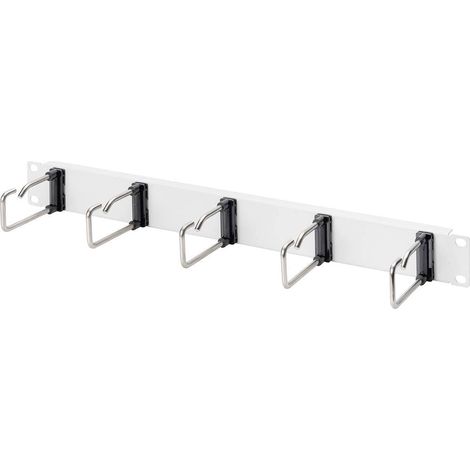 Panneau de rangement de câbles - 1UH - 5 étriers de guidage 40 x 75 mm - 19 pouces - pour armoires réseau