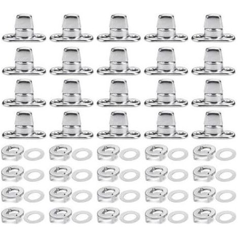 Tagtight 20Pcs Ovales Twist Verrouiller, D'Attaches à Verrouillage par Torsion de Qualité Marine, Œillet et Goujon à Bouton Tournant, pour Boutons Tournants de Fixation en Toile (1/5)