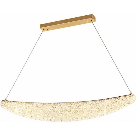 LUSSOCRAFT Lustre en cristal classique – Cristal et métal, 38 W, 3 couleurs d'éclairage dimmables, LED intégrée, 87.5×27×24.8 cm