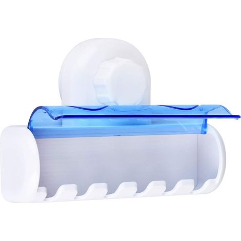 Portaspazzolino in plastica con ventosa, mensola per spazzolino da bagno (1/5)