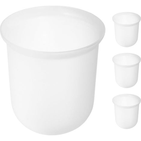 Gobelets Ronds Lot de 4 pour Brosse de Toilette Robuste et Facile à Nettoyer en Plastique Blanc Accessoires WC Universels pour Hôtels et Sanitaires Publics (1/5)