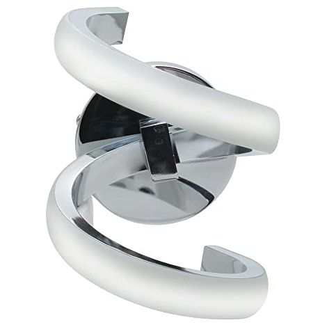 Applique a parete stilizzato 9 watt lampada da muro spirale argento luce calda 3000k (1/5)