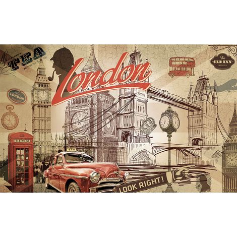 Affiche vintage london look right  - 60x40cm - made in France (1/5)