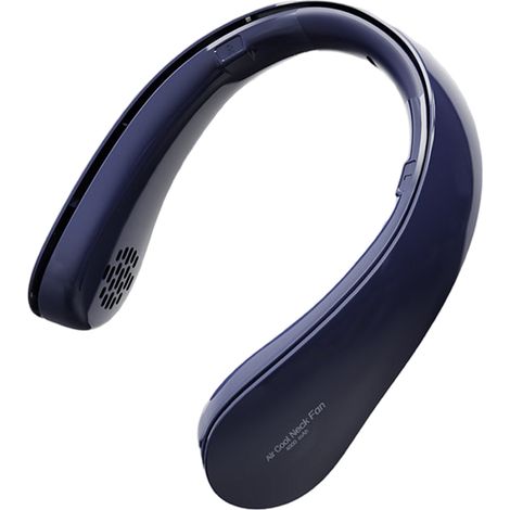 Ventilateur de cou 3 vitesses 4000 mAh à piles rechargeable par USB sans lame portable pour la marche, le cyclisme, le camping, bleu (1/5)