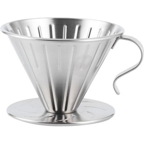Filtre à Café Conique - Support pour Drippers en Acier Inoxydable - Pour Préparation Manuelle Filtrée - Usage Maison et Bureau - 1 Pièce (1/5)