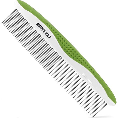 Peigne pour chien démêlant et désempaquetant, peigne pour chat démêlant les poils avec dents en acier inoxydable et manche antidérapant, peigne pour poils d'animaux (AAA) (1/5)
