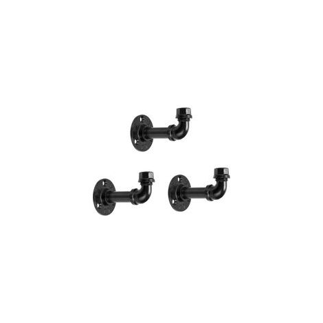 3 Crochets de suspension vintage, tuyau en fer industriel Fixation murale rétro pour peignoir, serviette, sac, parapluie, chapeau Décoration antique