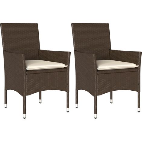 Maison Exclusive - Sillas de jardín con cojines 2 unidades ratán (1/5)