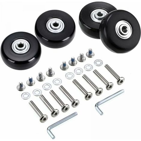 Repair Kit, 4 Pieces, 50 x 18 mm, Replacement Suitcase Wheels, Rubber Steering Wheels with Bearings (1/4)