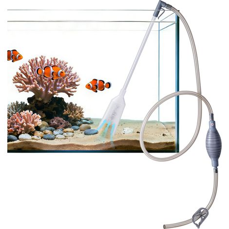Nettoyeur d’Aquarium 3‑en‑1, Aspirateur de Gravier Réglable, Kit Siphon pour Aquarium, Changeur d’Eau et Lave‑Sable avec Tuyau de Siphon Manuel et Tube Rallonge (1/5)