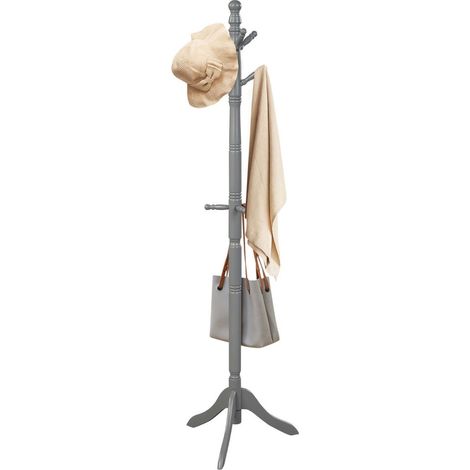 Garderobenstander mit 9 haken freistehender kleiderstander mit verstellbarer hohen 175 cm grau