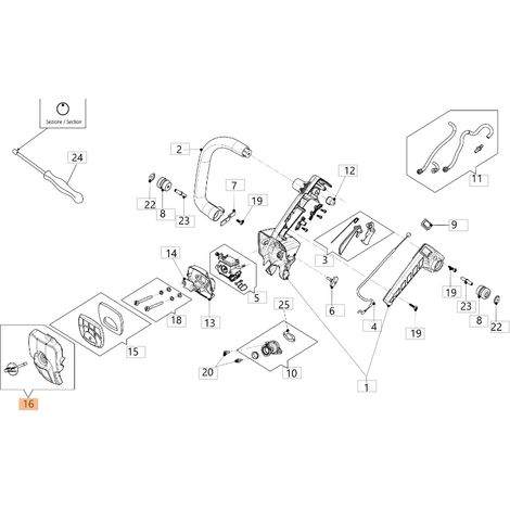Kit : Couvercle du filtre à air ORIGINAL OLEOMAC pour tronçonneuse modèle GSTH 240 50350191