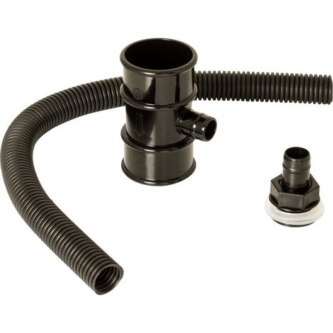 50mm Downpipe Rain Diverter Kit for Water Butts - Black
