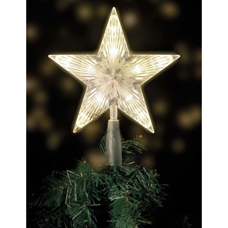 Étoile de Noël lumineuse à 10 LED avec prise secteur - 18 x 22 cm - blanc chaud - Étoile de Noël décorative (1/5)