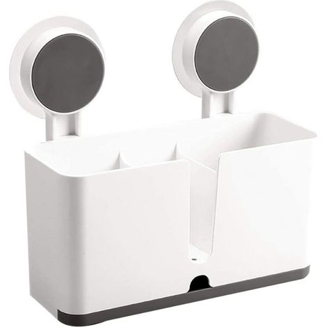 Rangement de cuisine porte-couverts évier organisateur égouttoir support suspendu porte-ustensiles avec 2 ventouses (1/5)