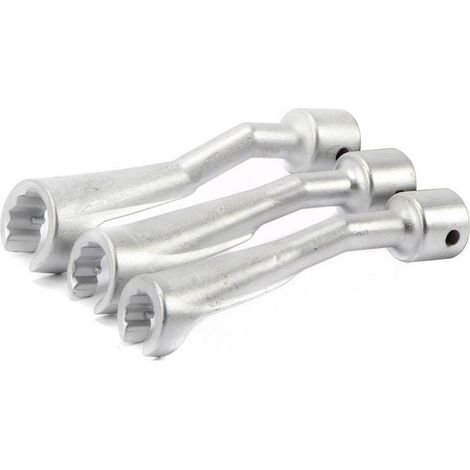 Trade Shop - Juego De 3 Llaves Abiertas Para Conexiones De Inyectores De Carburador 1/2" 14 17 19mm Fs-15663 - (1/5)