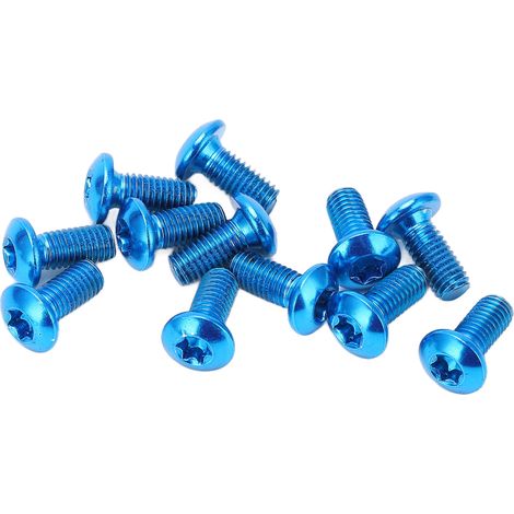 12 vis M5x11.5mm Boulons de disque de frein pour vélo, vis en alliage pour rotor de frein, pour VTT, bleu, 12 pièces/jeu (1/5)
