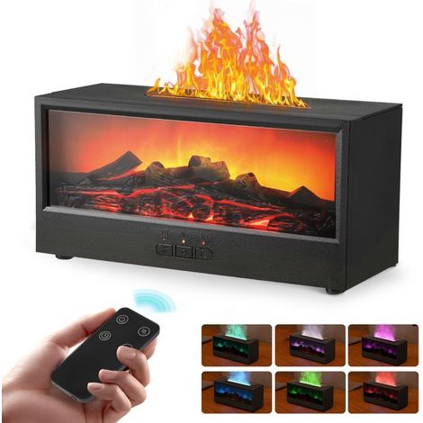 Umidificatore d'aria da 150 ml per camera da letto con camino a LED, 7 colori di fiamma, diffusore di oli essenziali per la casa (1/4)
