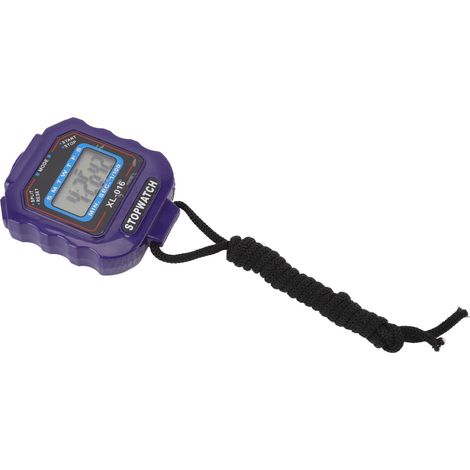 Chronomètre électronique à affichage simple sur 2 lignes, chronomètre de sport, minuteur pour compétitions sportives, avec pile bouton AG13 XL 016 bleu (1/5)