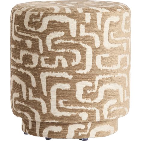 Pouf marrone in tessuto suggestivo Light & Living Davonte (1/4)