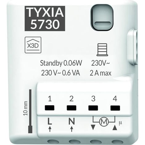 Delta Dore – Récepteur radio TYXIA 5730 pour volets roulants – Précision et fiabilité exceptionnelles – Compatible avec motorisation électrique