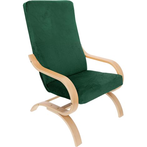 FUNDA DE SILLÓN FINKA TERCIOPELO ELÁSTICO VERDE BOTELLA [21FO] (1/5)