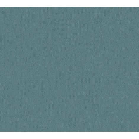 Papier peint intissé uni Tapisserie monochrome bleue élégante pour couloir Papier peint turquoise idéal pour chambre et salon (1/4)