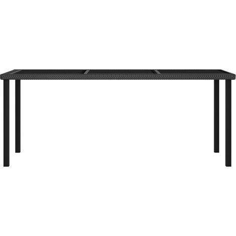 Maison Exclusive - Garten-Esstisch Schwarz 180x70x73 cm Poly Ratt