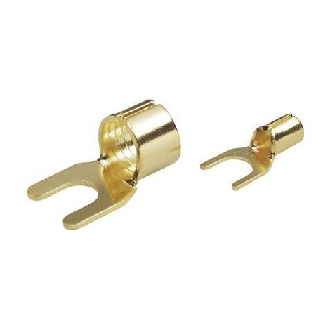 TRU COMPONENTS 1577787 Cosse à fourche 10 mm² Ø du trou=7 mm non isolé or 1 pc(s) (1/2)