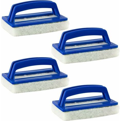Schwammbürste, Wasserlinienbürste, Kunststoff-Poolreinigungsbürste mit Bürstengriffen, Reinigungswerkzeug für Pool- und Spa-Böden und -Wände, 4-teilig – blau (1/4)
