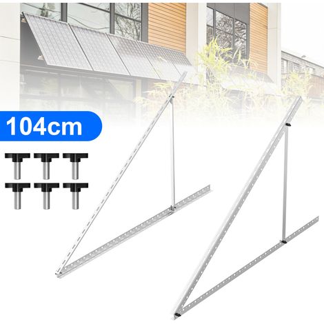 TolleTour 2x 104 cm soporte para panel solar con ángulo ajustable, soporte para panel solar de 150 W para barco, caravana, tejado, sistema sin conexión a red (1/5)